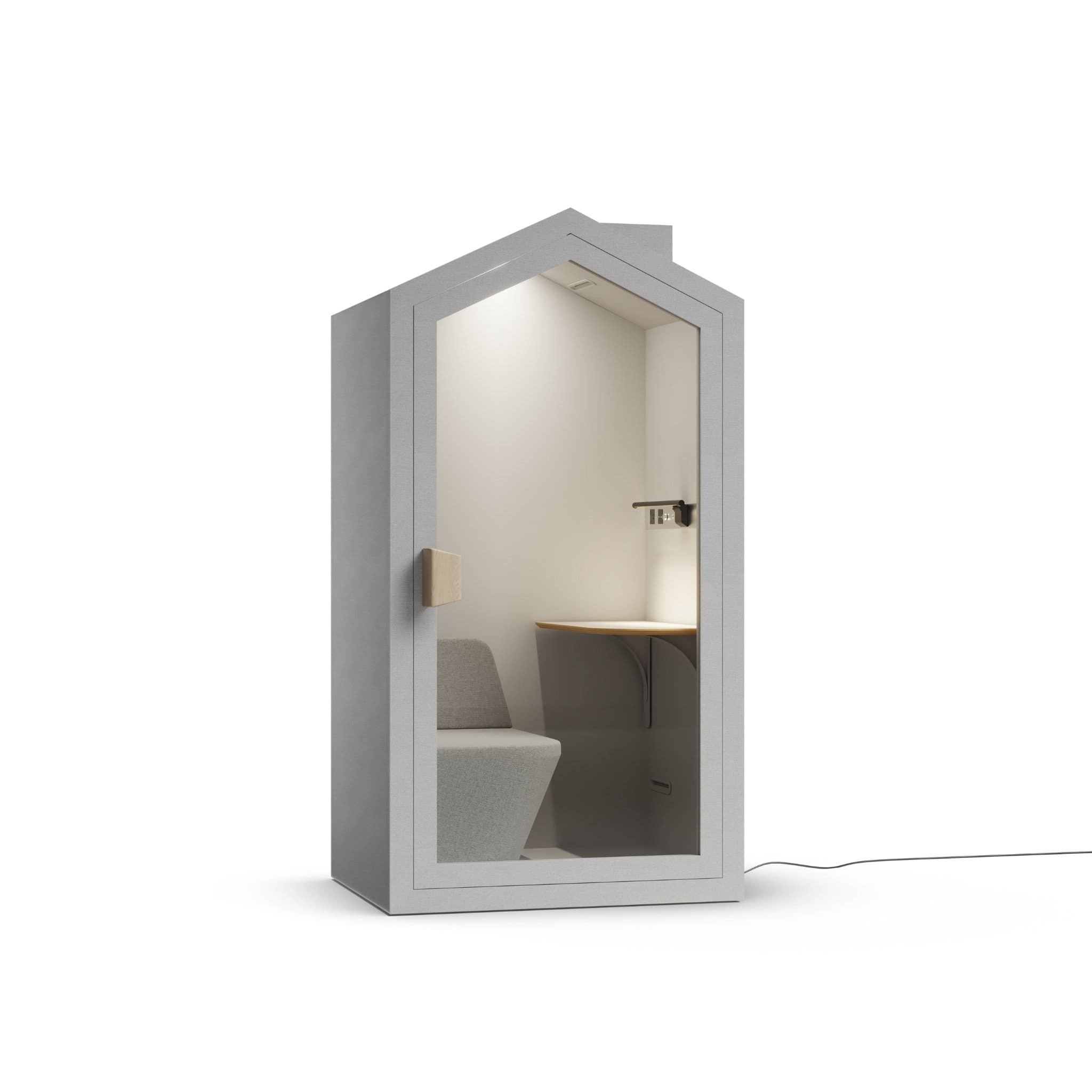 Right view white cloud color frame home office pod phone booth on a white background